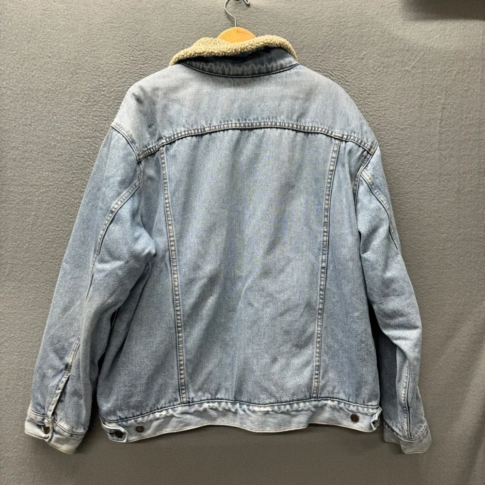 Vintage Levi's Trucker Jacket Mens XXL Sherpa Lined Denim Blue Jean Outerwear
